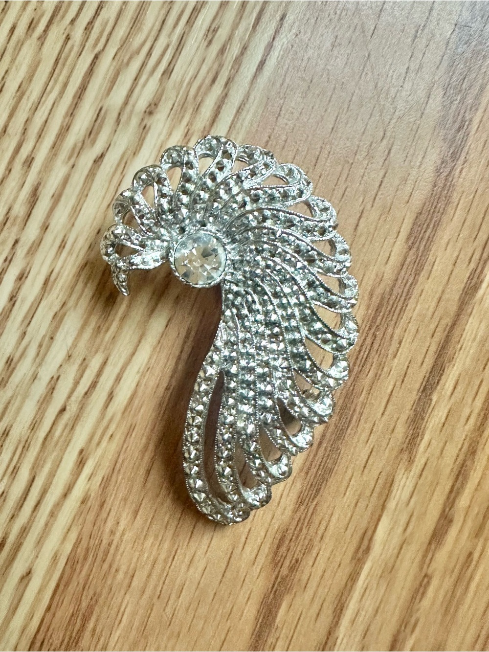 Vintage Silver Signed Sarah Coventry Evening Splendor Rhinestone Brooch 1968 - Picture 2 of 4